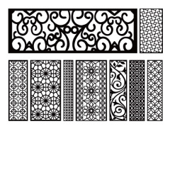 Chinese style hollow out screen template set (11)