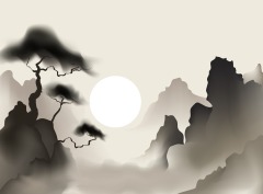 Chinese style ink and wash painting of mountain template set (20)