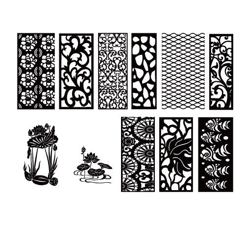 Chinese style hollow out screen template set (17)