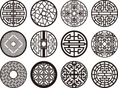 Chinese style hollow out screen template set (7)
