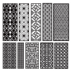 Chinese style hollow out screen template set (12)