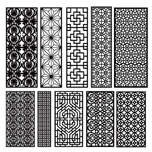Chinese style hollow out screen template set (12)