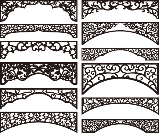 Chinese style hollow out screen template set (4)