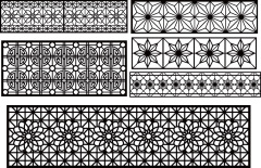 Chinese style hollow out screen template set (3)