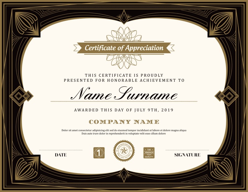 High quality certificate template pattern (204)