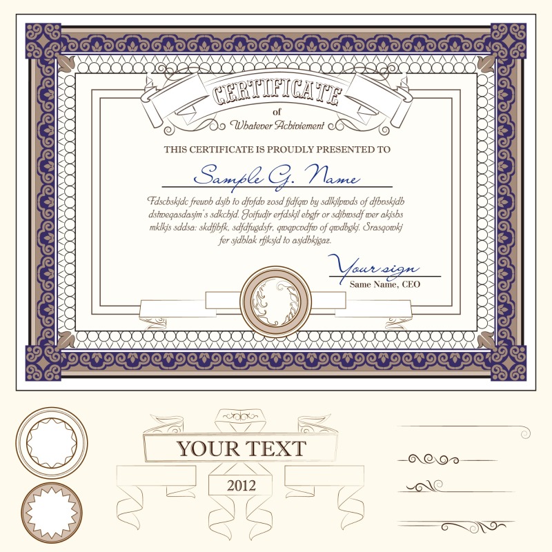 High quality certificate template pattern (314)