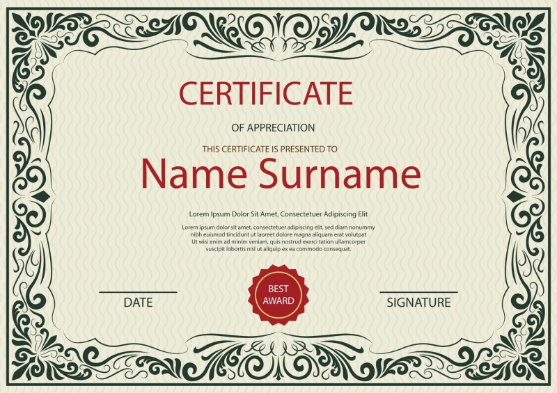 High quality certificate template pattern (387)