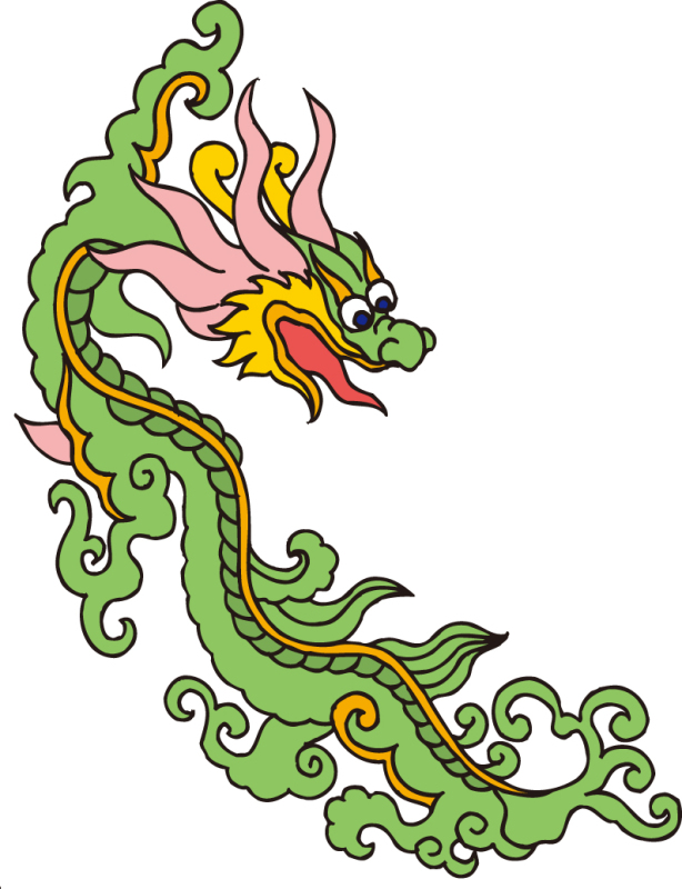 Chinese style traditional dragon pattern template (17)