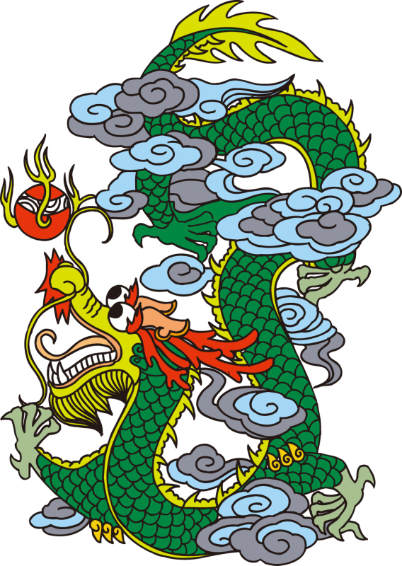 Chinese style traditional dragon pattern template (94)