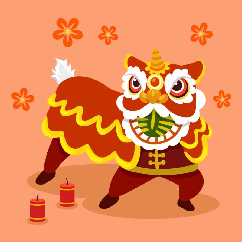 Chinese traditional lion dance pattern template (6)