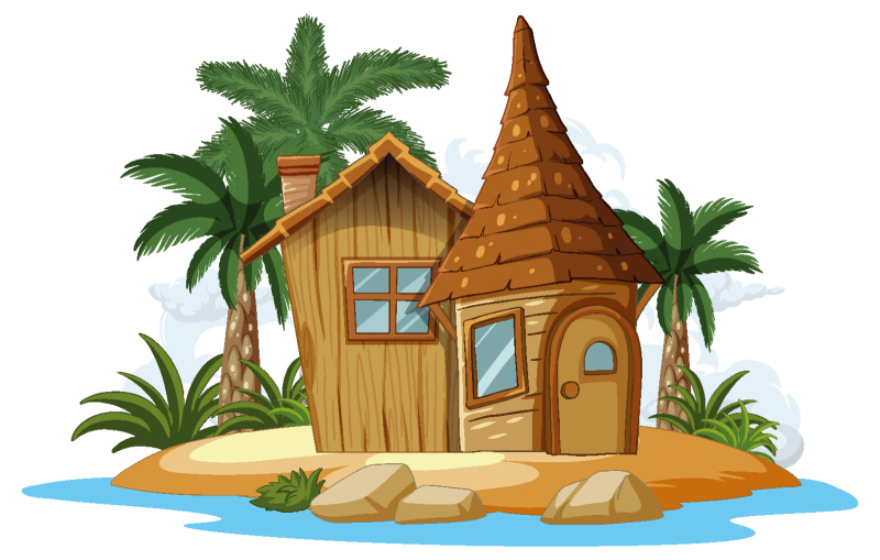 Thai traditional thatched cottage architecture template pattern (20)