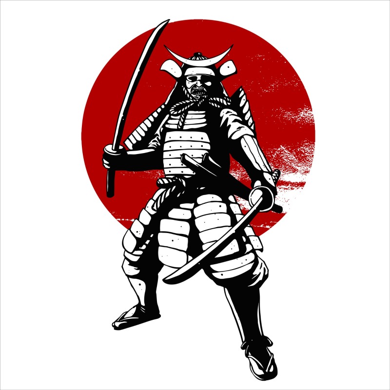 Japanese comic style samurai pattern (7)