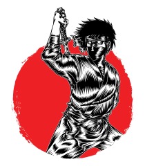 Japanese comic style samurai pattern (17)
