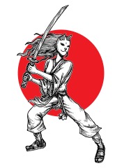 Japanese comic style samurai pattern (27)