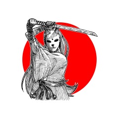 Japanese comic style samurai pattern (2)