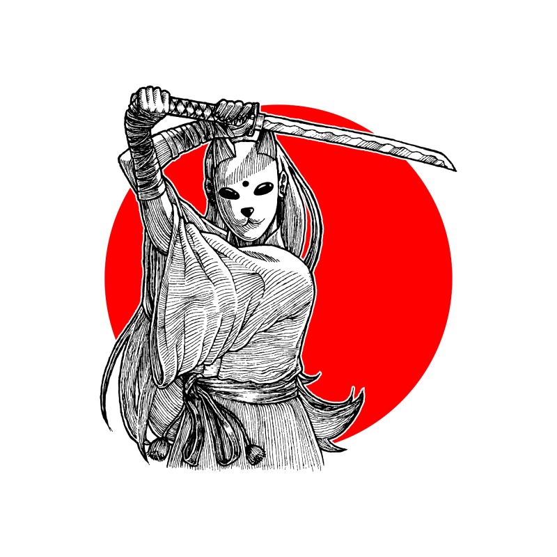Japanese comic style samurai pattern (2)