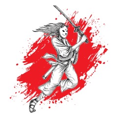Japanese comic style samurai pattern (30)