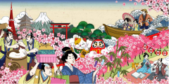 Japanese traditional elements pattern template (6)