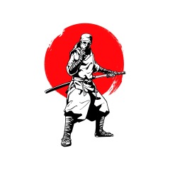 Japanese comic style samurai pattern (38)