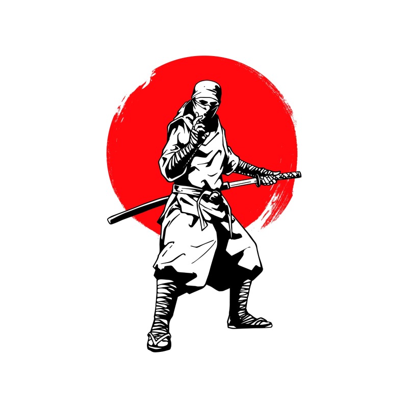 Japanese comic style samurai pattern (38)