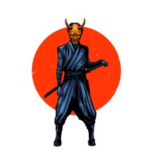 Japanese comic style samurai pattern (39)
