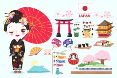 Japanese traditional elements pattern template (3)