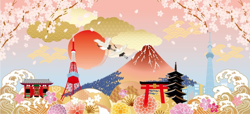 Japanese traditional elements pattern template (4)