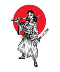 Japanese comic style samurai pattern (10)