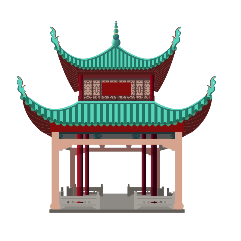 Chinese traditional pavilion architecture template pattern (322)