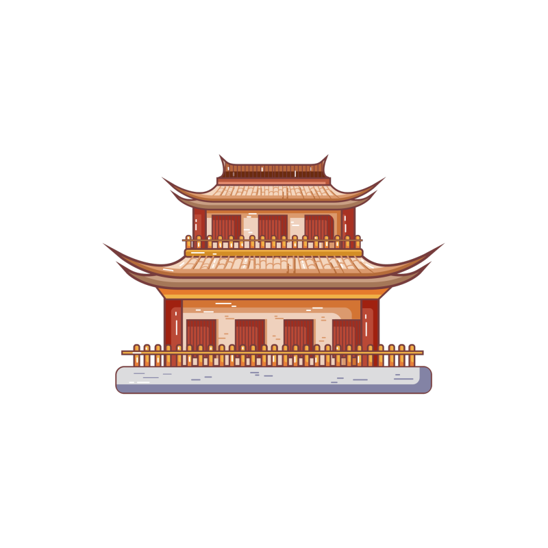 Chinese traditional tower attic architecture template pattern (352)