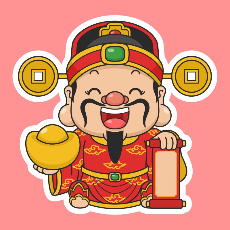 Chinese Wealth God template pattern (15)