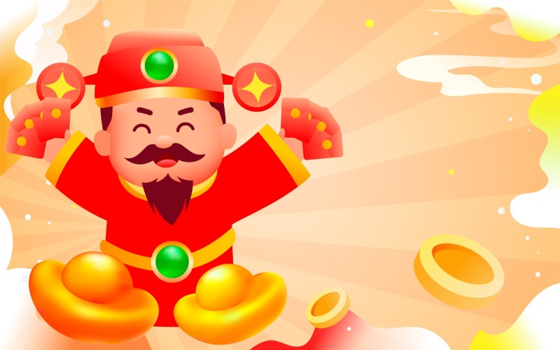 Chinese Wealth God template pattern (33)