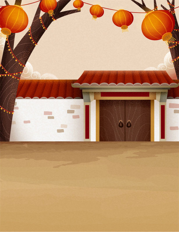 Chinese New Year traditional style celebration action element pattern template (35)