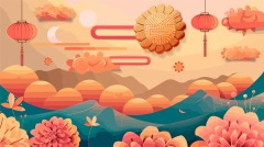 Chinese New Year red background lantern element pattern template (17)