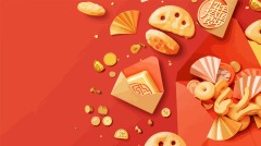 Chinese New Year red background lantern element pattern template (4)