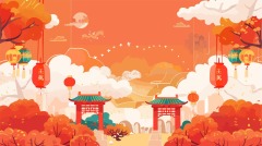 Chinese New Year red background lantern element pattern template (1)
