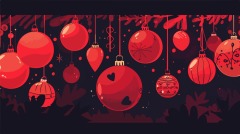 Chinese New Year red background lantern element pattern template (9)