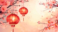 Chinese New Year red background lantern element pattern template (19)