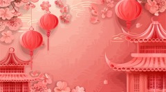 Chinese New Year red background lantern element pattern template (22)