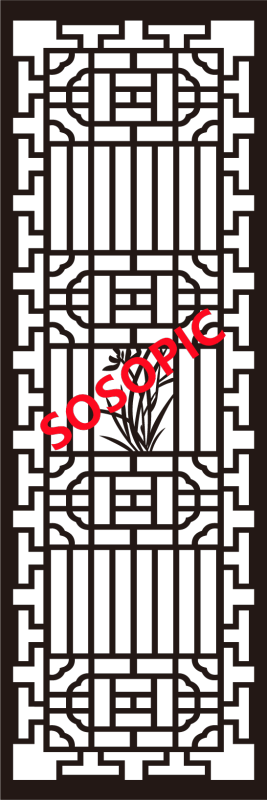 Chinese traditional screen element pattern template (3)