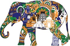 Indian style decorative background icon pattern  (1)