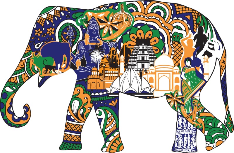 Indian style decorative background icon pattern  (1)