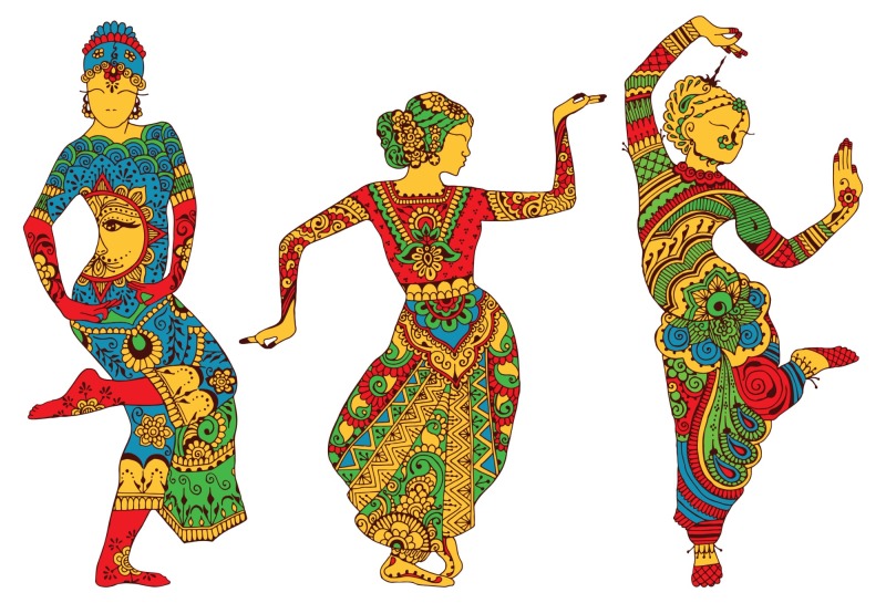 Indian style decorative background icon pattern  (3)