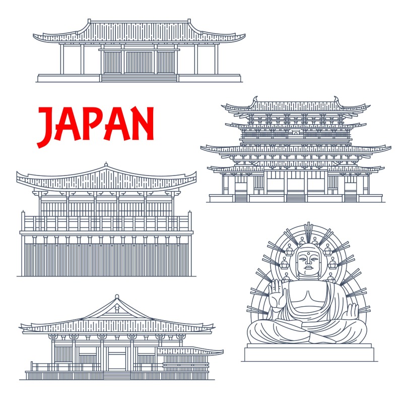 Japanese traditional style architecture element icon set (31)
