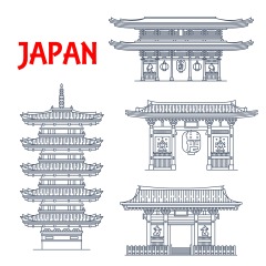 Japanese traditional style architecture element icon set (27)