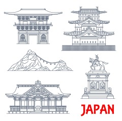 Japanese traditional style architecture element icon set (25)