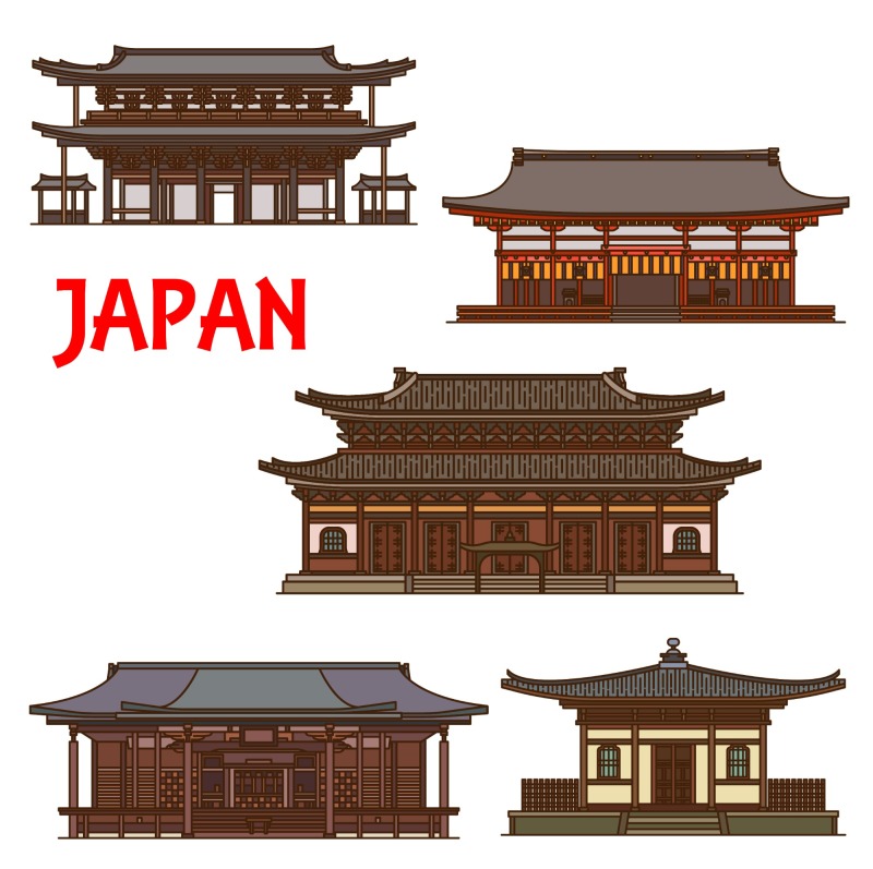 Japanese traditional style architecture element icon set (36)