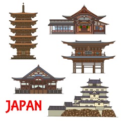 Japanese traditional style architecture element icon set (18)