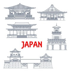 Japanese traditional style architecture element icon set (13)