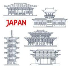 Japanese traditional style architecture element icon set (37)